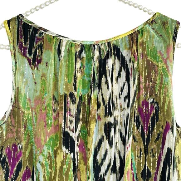 Cache Vintage Y2k Fairy Beaded Silk Metallic Cami Top Small Abstract Boho USA - Picture 6 of 10